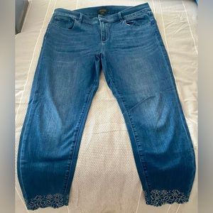 Ann Taylor High Waisted Jeans Flower Detail